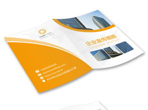 2019大氣橙色桔色商務幾何企業畫冊設計模板